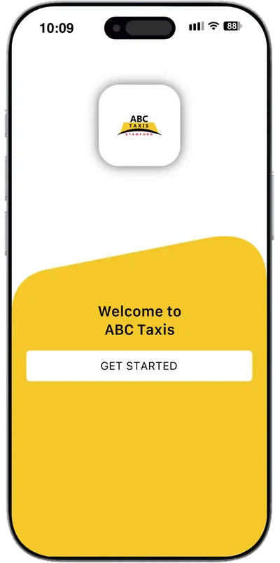 ABC Taxis app welcome screen